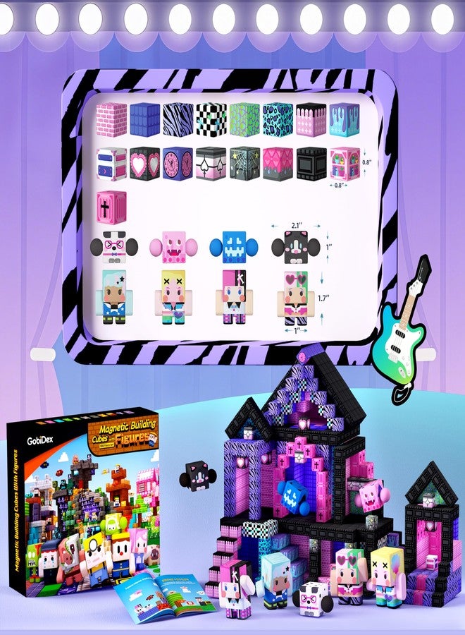 GobiDex 108PCS Magnetic Building Blocks & Figures Playset - STEM Princess Sensory Toys to Build a MagWonder World, Pretend Play Birthday Gift for Girls Ages 3+ (0.8 in) - Image 5